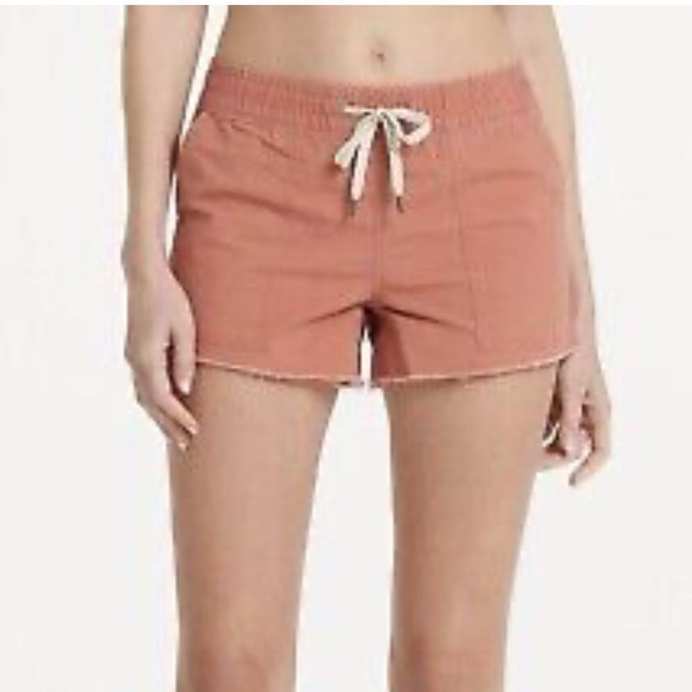 Vuori Ripstop Four Pockets Cotton Elastic Waist Raw Hem Shorts Size Small